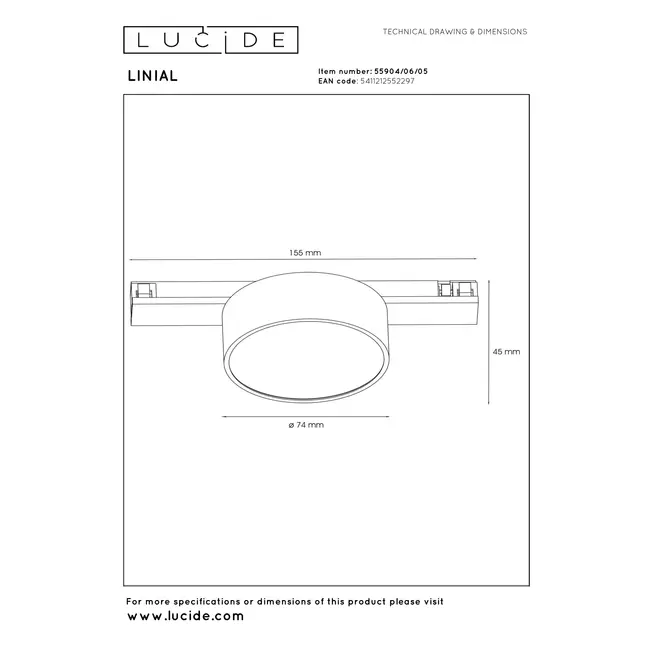 Spot sur rail LINIAL FIXT Premium - Système de rail monophasé / Éclairage sur rail - Intelligent - Rail 48 V - 1 LED - Champagne - 55904/06/05