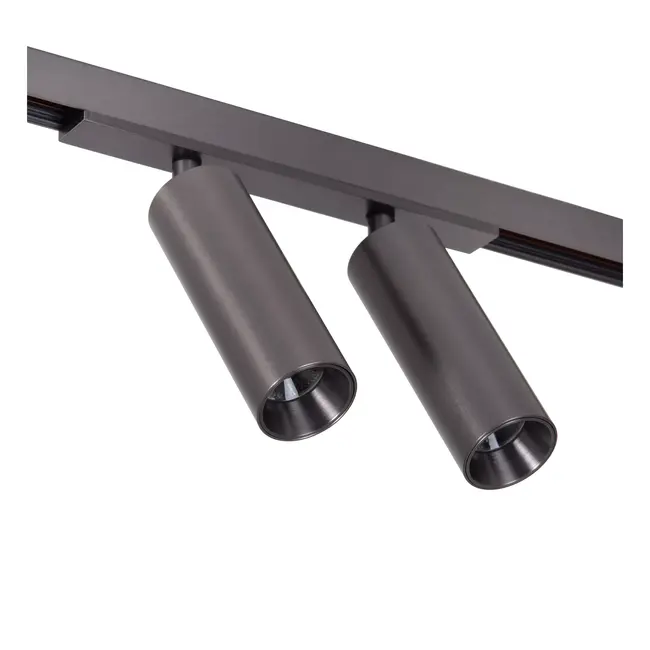 Premium LINIAL MOXX Railspot - 1-fase Railsysteem / Railverlichting - Smart - 48V Track - 2xLED - Mat Zwart Chroom - 55902/20/08