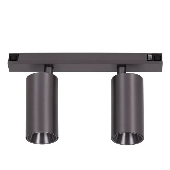 Premium LINIAL BIXX Railspot - 1-fase Railsysteem / Railverlichting - Smart - 48V Track - 2xLED - Mat Zwart Chroom - 55901/16/08