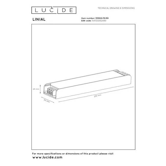 Premium LINIAL Built-in driver 200W - 1-phase track system / track lighting - Smart - 48V track - Gray - 55900/15/99