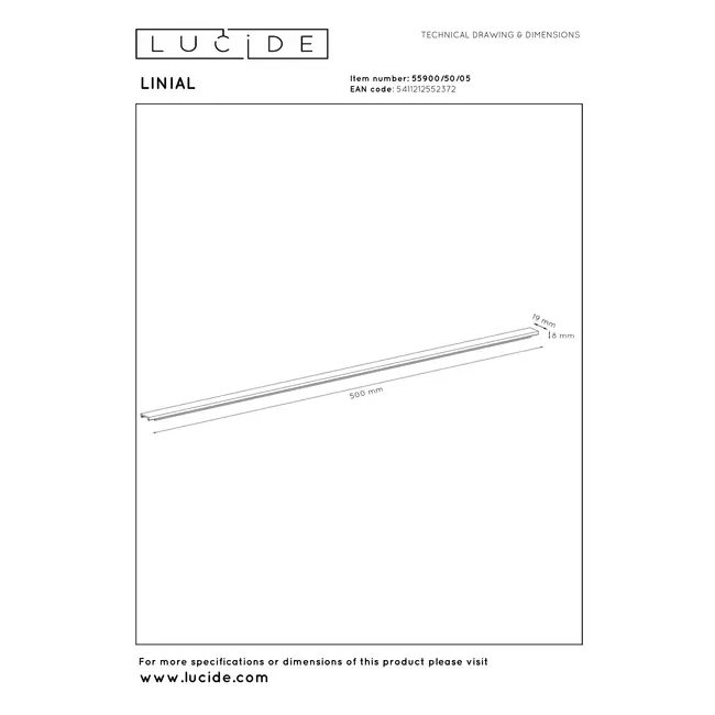 Premium LINIAL Cover - 1-phase Track System / Track Lighting - Smart - 48V Track - 50 CM - Champagne - 55900/50/05