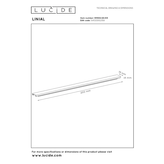 Premium LINIAL Cover - 1-phase Track System / Track Lighting - Smart - 48V Track - 20 CM - Champagne - 55900/20/05