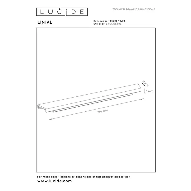 Plaque de recouvrement LINIAL Premium - Système de rail monophasé / Éclairage sur rail - Intelligent - Rail 48 V - 10 cm - Chrome noir mat - 55900/10/08