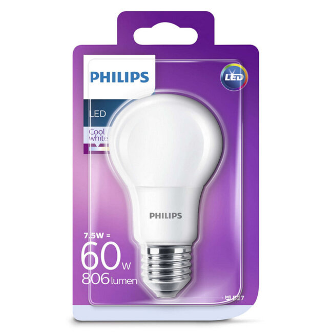 Philips LED E27 lamp 60W - 4000K - OUTLET