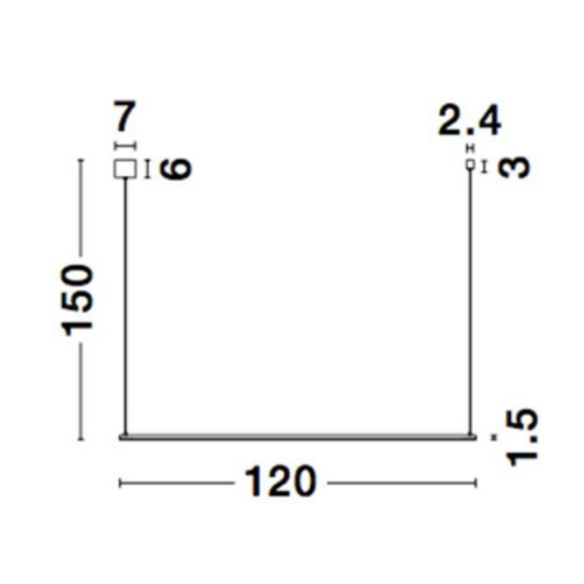 Elettra - suspension - Aluminium noir