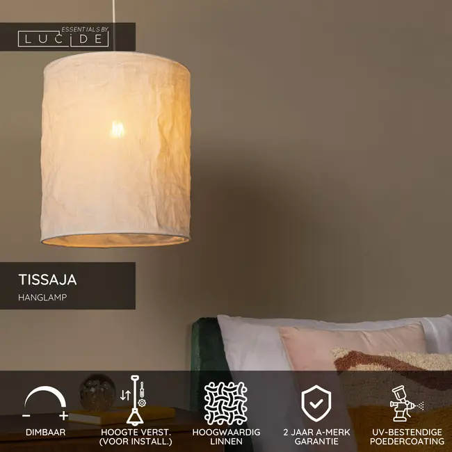 TISSAJA - Pendant light - Ø 30 cm - 1xE27 - White | Essential - 06428/01/31