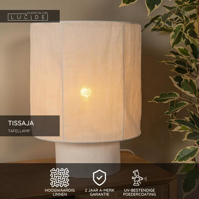 TISSAJA - Table lamp - Ø 30 cm - 1xE27 - White | Essential - 06528/41/31