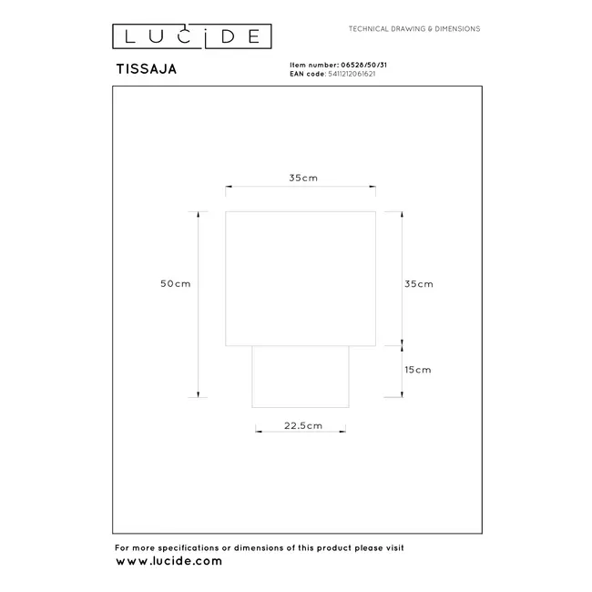 TISSAJA - Lampe de table - Ø 35 cm - 1xE27 - Blanc | Essential - 06528/50/31