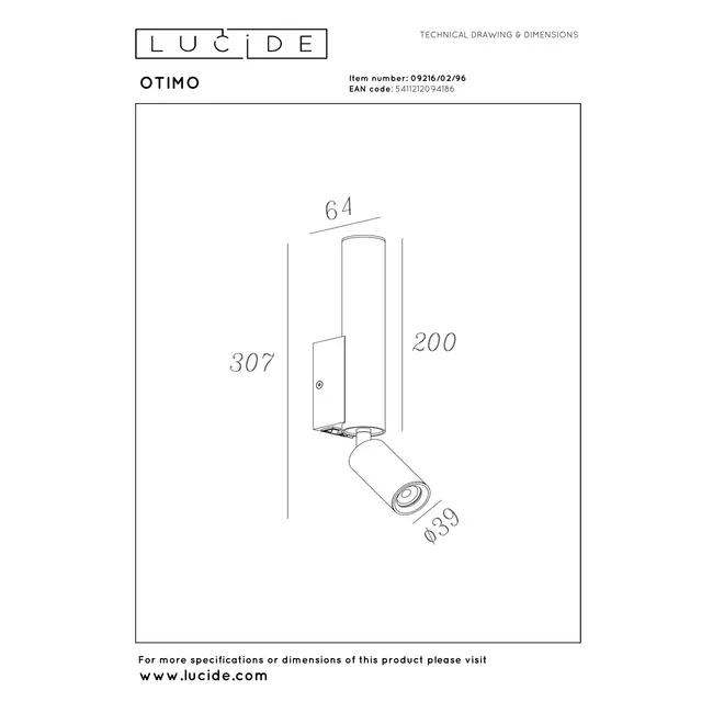 OTIMO - Wandspot / Wandlamp - 2xGU10 - Koffie | Essential - 09216/02/96