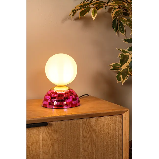 GLITZER - Tafellamp - Ø 14 cm - 1xG9 - Roze | Essential - 10527/01/66