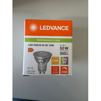 Ledvance GU10 LED  SPOT Perf. Class 4.5-50W - DIMBAAR - OUTLET