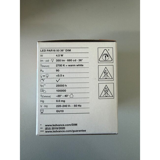 GU10 LED Spot Perf. Class 4.5-50W - Dimmable - Outlet