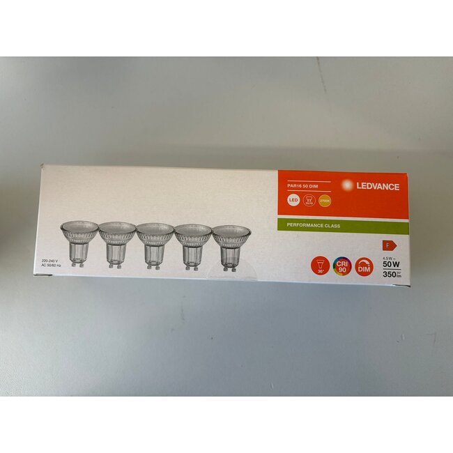 Set of 5 GU10 LED spotlights 4.5-50W - Dimmable - Outlet