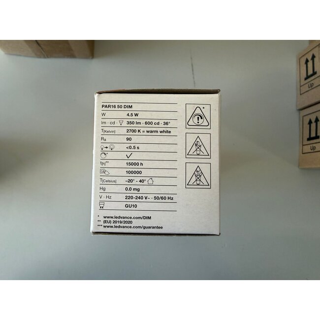 Lot de 5 spots LED GU10 4,5-50 W - Dimmables - Prise murale