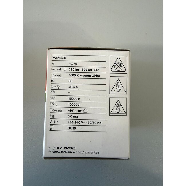 GU10 LED SPOT 4.3-50W - NIET DIMBAAR - OUTLET