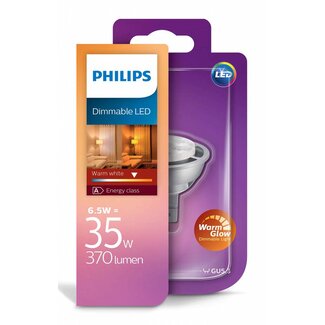 Philips Led MR16 6.5W-35W WarmGlow dimbaar