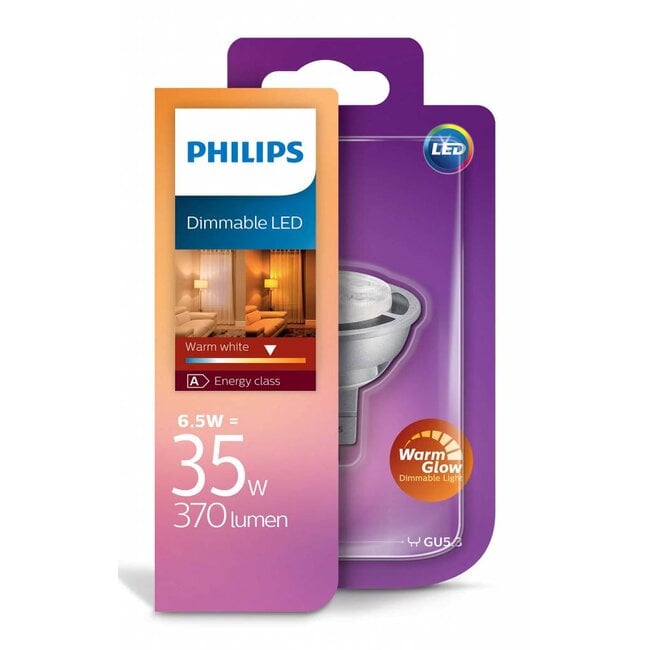 Ampoule LED MR16 Philips - MASTER LEDspot GU5.3 Dim 5-35W 36° - Blanc Chaud