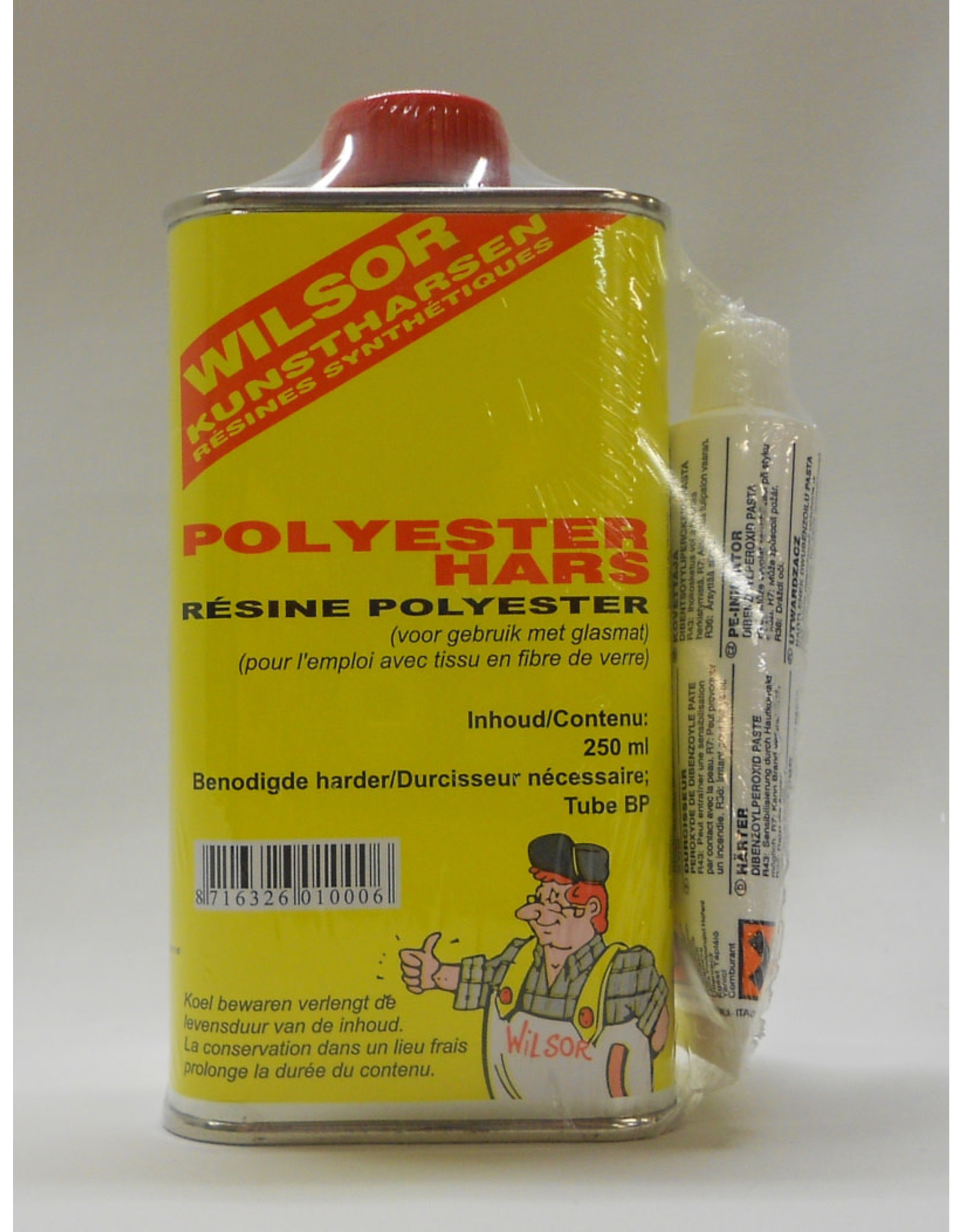 Wilsor Kunstharsen Wilsor set Polyesterhars 250 ml.+ BP harder 15 gr.