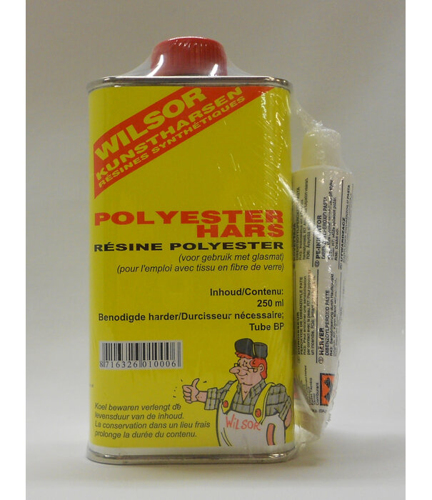 Wilsor Kunstharsen Wilsor set Polyesterhars 250 ml.+ BP harder 15 gr.