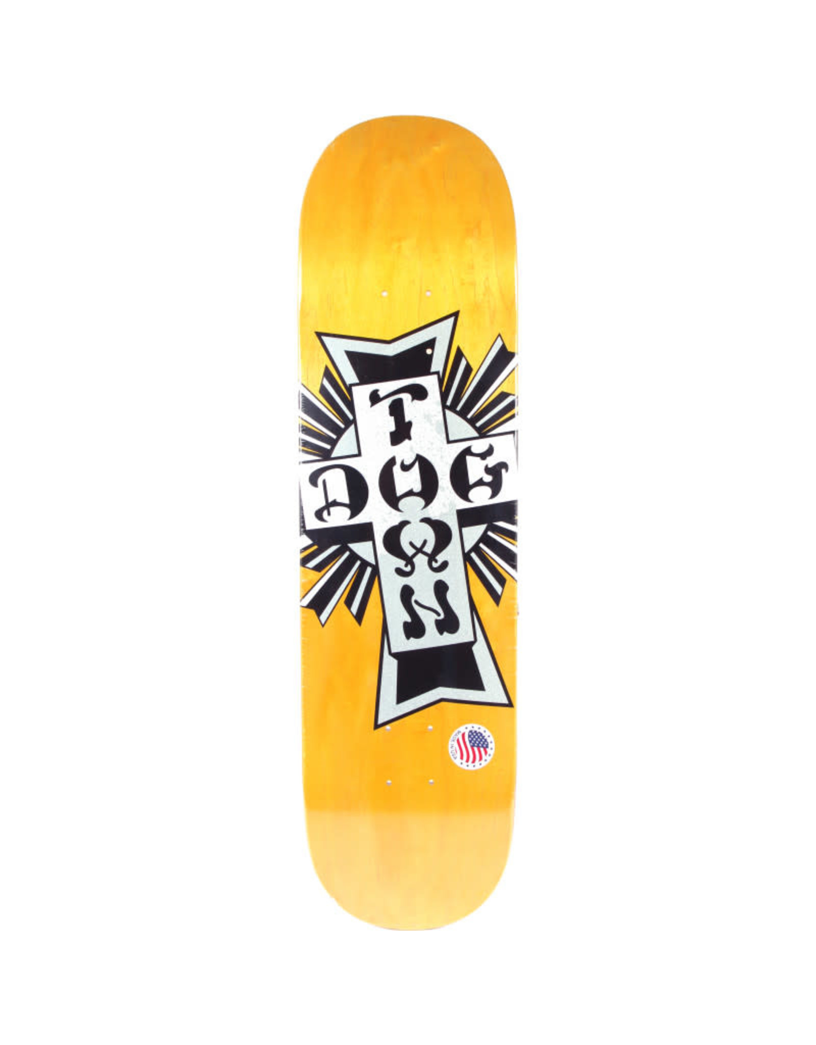 Dogtown Dogtown 8.25" Street Cross Silver Cross Skateboard Deck Yellow