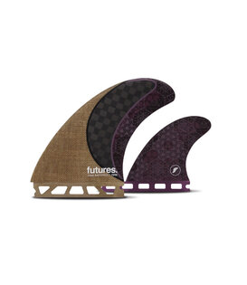 Futures Fins Twin + 1 Set Rasta Honeycomb Carbon
