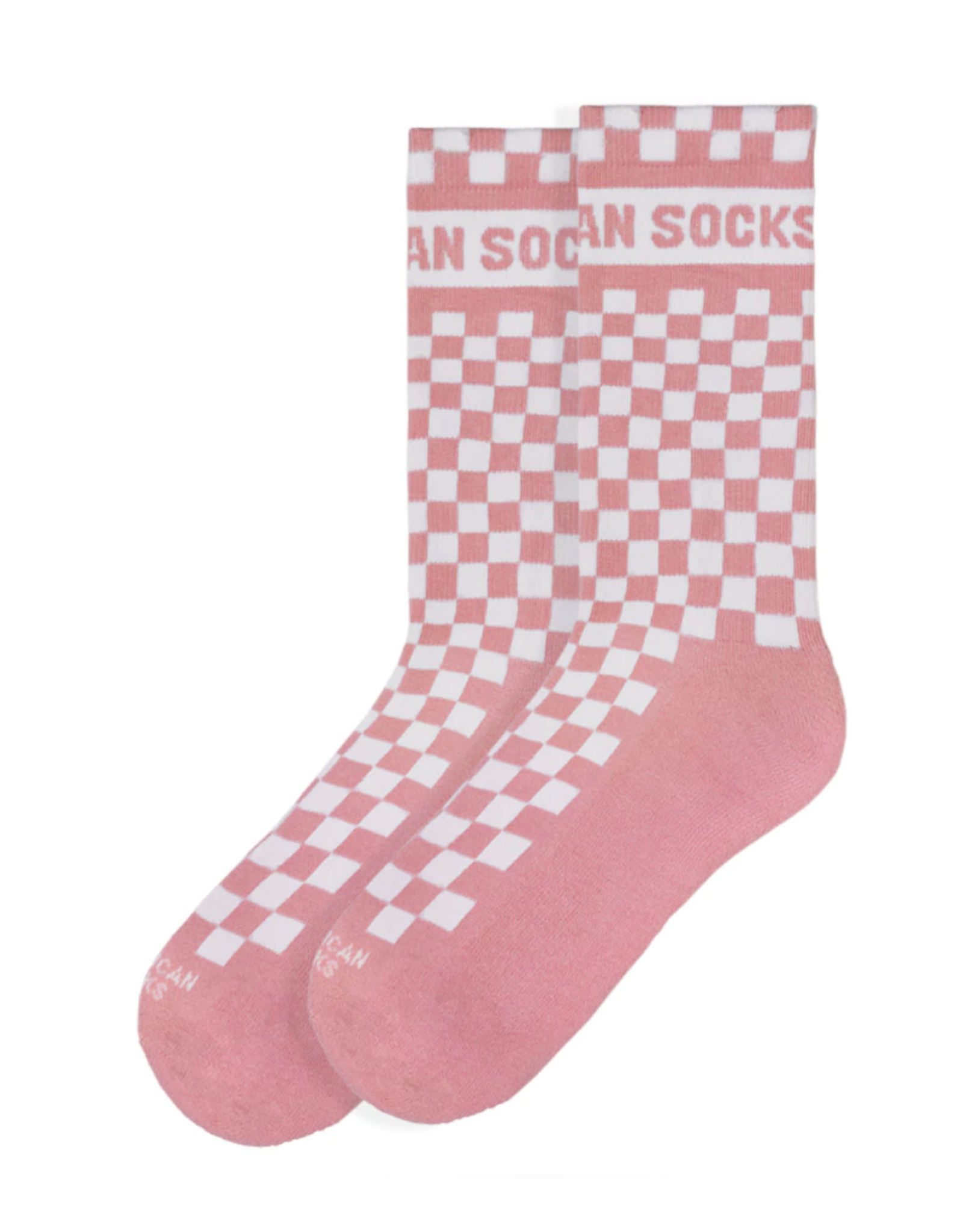 American Socks American Socks Mid High Pink Checkerboard