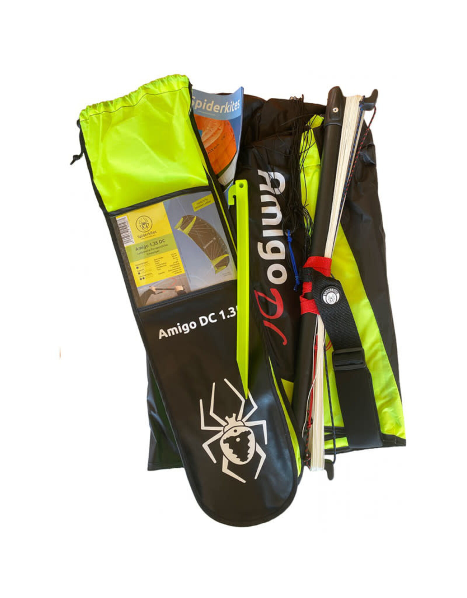 Spiderkites Spiderkites Amigo DC 1.35 + Bar, Compleet Kitesurf Trainer