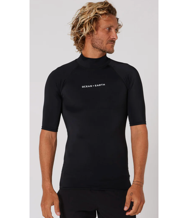 Ocean & Earth Ocean & Earth Mens Script S/S Rash Shirt Black