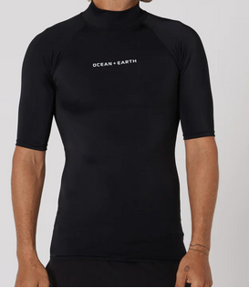 Ocean & earth Kids Script S/S Rash Shirt Black