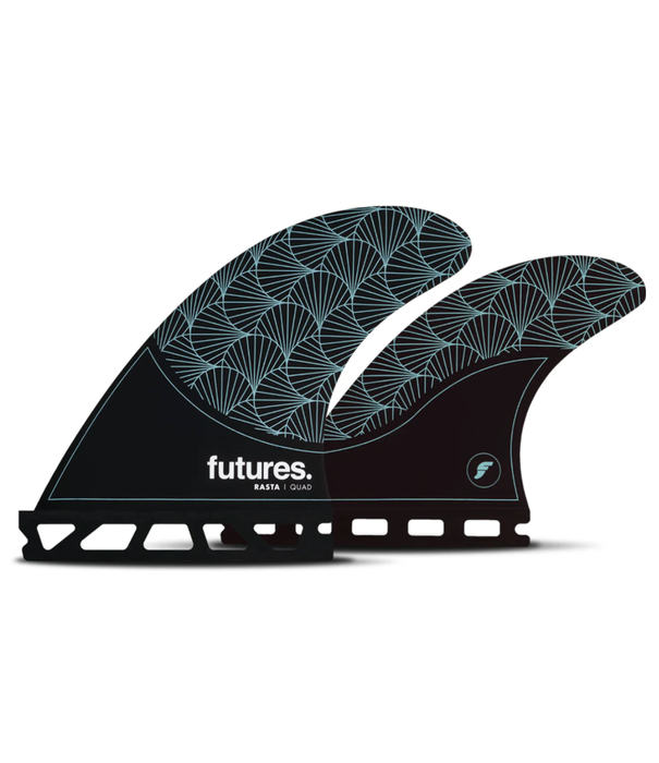 Futures Fins Futures Medium Quad RASTA Honeycomb Black / Teal