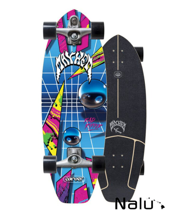 Carver Carver 31" X Lost Rad Ripper Neon Surfskate Complete Trucks C7 Raw