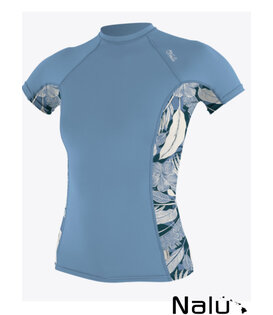 O'Neill Dames Side Print S/S Rash Guard Fade Damin Palm