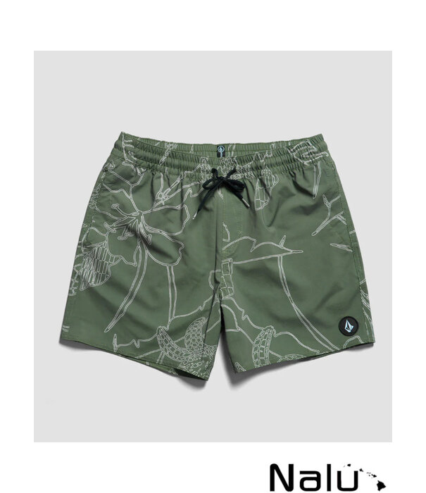 Volcom Volcom Lido Print Trunks 16" Olive