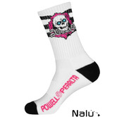 Powell-Peralta Socks Ripper Checker Stripes Pink-Black-White, One Size