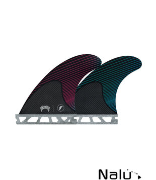 Futures Small Mayhem Lost RTM Hex Pink / Teal Signature fins