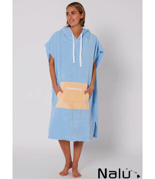 Ocean & Earth Hooded Poncho Blue