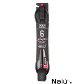 Ocean & Earth 6'0" One XT Slim Line Lightweight Comp Leash Black