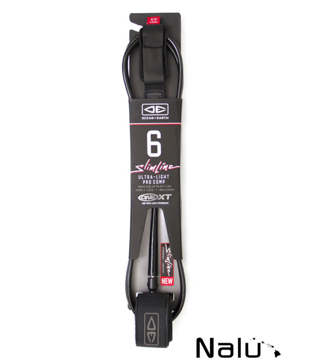 Ocean & Earth Ocean & Earth 6'0" One XT Slim Line Lightweight Comp Leash Black
