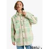 Roxy Over And Above Shacket Polar Fleece Pistachio Be Bold Plaid