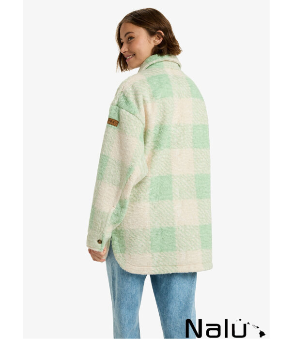 Roxy Roxy Over And Above Shacket Polar Fleece Pistachio Be Bold Plaid