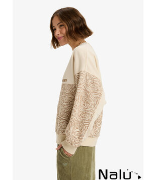 Roxy Gone Wild Block Fleece Parchment Animal Floral