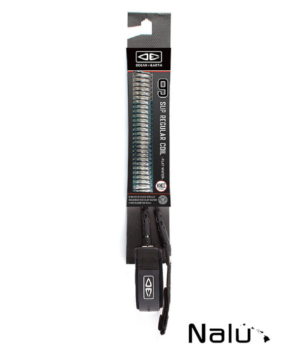 Ocean & Earth Ocean & Earth 9'0" Sup Regular Coil Leash Knee Black