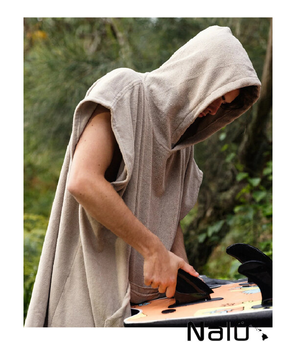 Ocean & Earth Ocean & Earth Lightweight Hooded Poncho Taupe