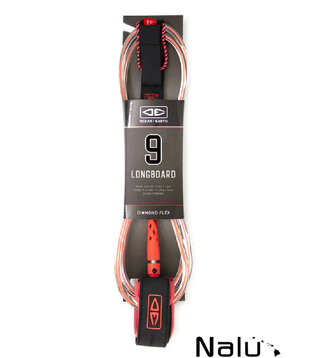 Ocean & Earth 9'0" Longboard Regular Moulded Surfboard Leash Coral
