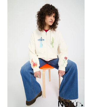 Volcom Mickey Mason Zip Up Hoodie Off White