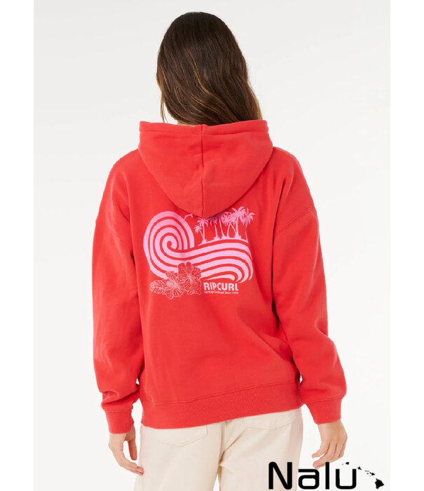 Rip Curl Rip Curl Ocean Break Heritage Hood Fleece Deep Red