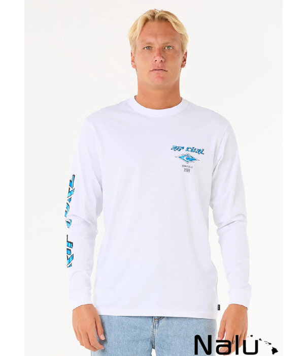 Rip Curl Rip Curl Fade Out Icon Long Sleeve Tee White