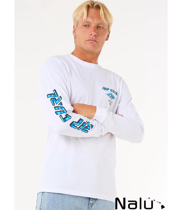 Rip Curl Rip Curl Fade Out Icon Long Sleeve Tee White