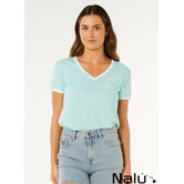 Rip Curl Hotel Malibu V-Neck Tee Light Sea