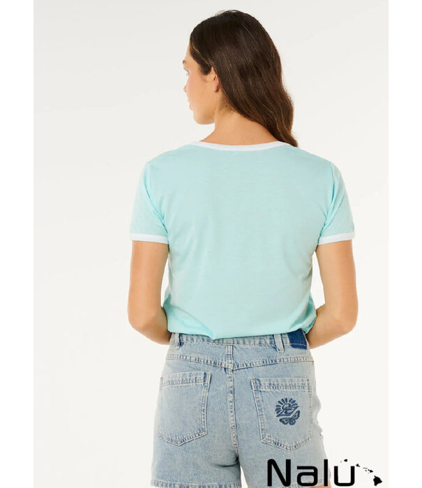 Rip Curl Rip Curl Hotel Malibu V-Neck Tee Light Sea